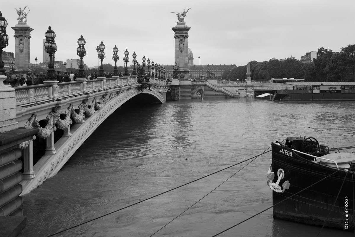 Paris, crue de la Seine - juin 2016 - Pont Alexandre III.